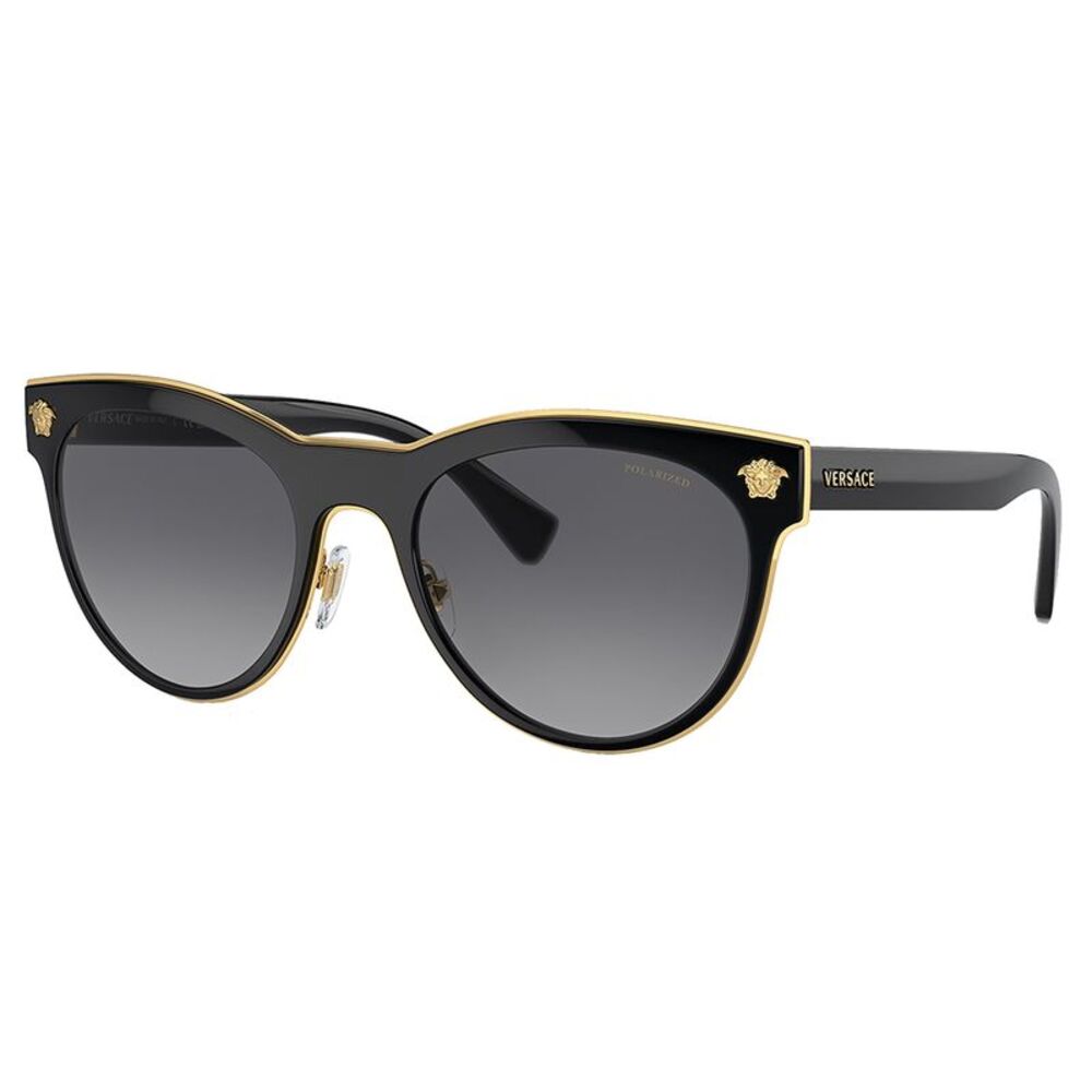 Versace VE 2198 1002T3 Black Plastic Phantos Sunglasses Grey Polarized Lens
